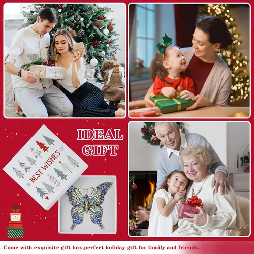 Miniatura 4 de WhatSign Adorno de mariposa para árbol de Navidad, adornos de Navidad colgantes de monarca de metal, decoraciones 2025, adornos de recuerdo únicos