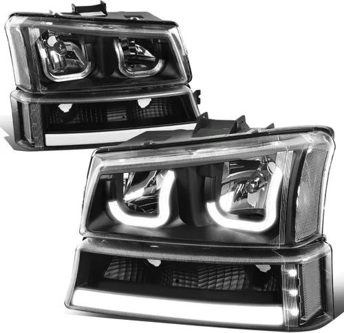 Miniatura 14 de Auto Dynasty Conjunto de faros LED DRL compatible con Chevy Avalanche Silverado 1500-3500 2003-2007, repuesto de faros delanteros laterales