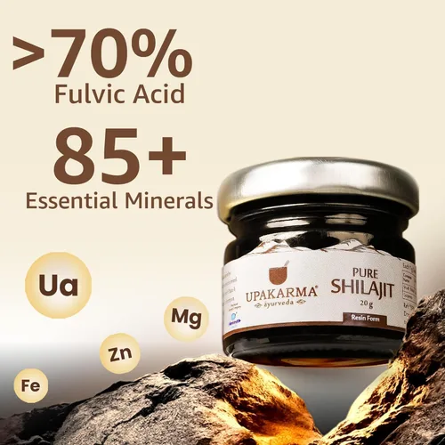 Miniatura 3 de UPAKARMA Resina pura Shilajit de 0.71 oz para hombres y mujeres Aumenta la resistencia y la fuerza Más de 85 minerales esenciales, magnesio