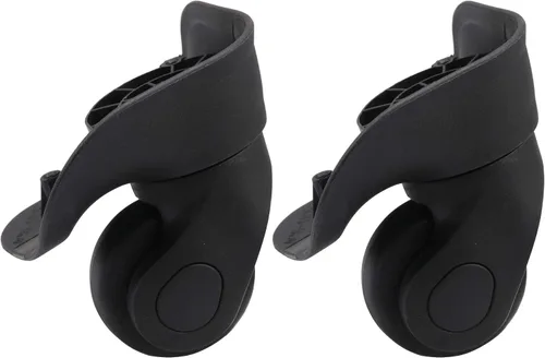Miniatura 2 de RDEXP Juego de 2 ruedas negras de 1.92 pulgadas de diámetro para equipaje izquierdo y derecho con tornillos, pieza de repuesto