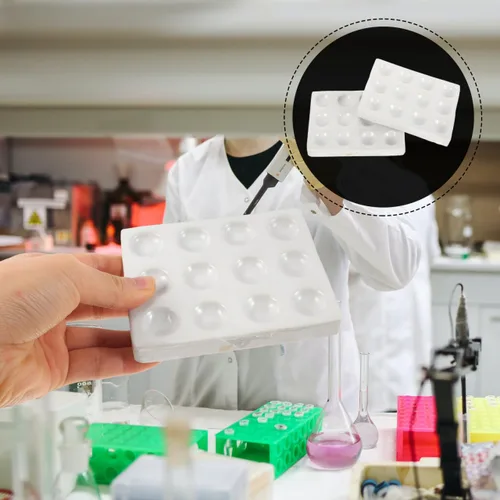 Miniatura 8 de ULTECHNOVO Paquete de 2 placas de cerámica de 12 pozos de 3.9 x 3.1 pulgadas de reacción de porcelana para pruebas de laboratorio de química