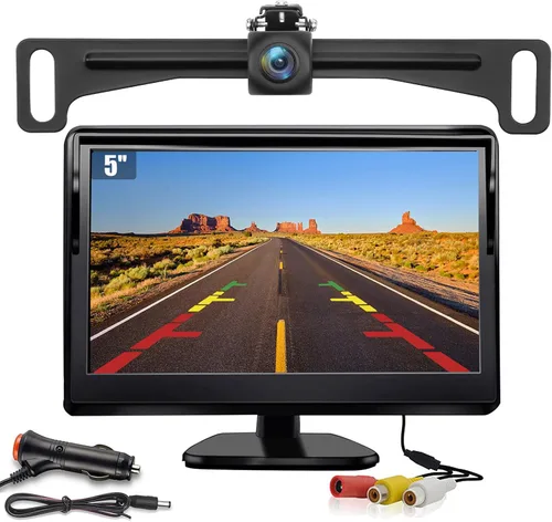 Miniatura 10 de Cámara de respaldo con monitor de 5 pulgadas, ángulo de vista amplia de 170 grados, visión nocturna, impermeable, sistema de cámara de vista trasera