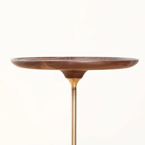 Miniatura 7 de COZYMATIC Castiglia - Mesa auxiliar redonda, mesa de centro con pedestal con mesa de madera, mesa de bebidas, mesa de sofá para sala de estar