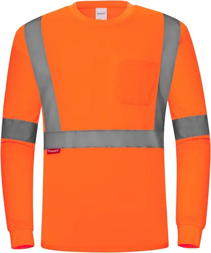 Miniatura 18 de ProtectX Camisas de manga larga de alta visibilidad, camiseta de seguridad reflectante de alta visibilidad para hombres y mujeres, camisa de Azul