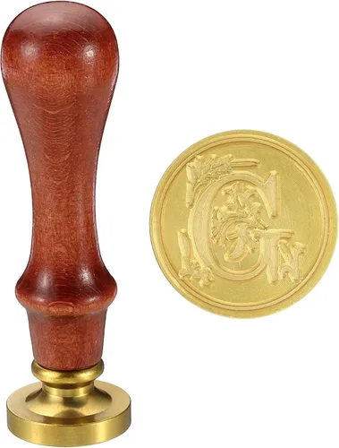 Miniatura 23 de PATIKIL Sello de cera del alfabeto T, sello de cera de sellado de letra inicial, clásico retro, cabeza de latón extraíble, mango de madera