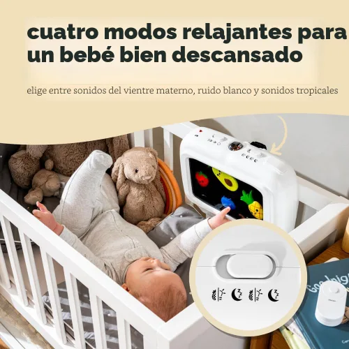 Miniatura 3 de Dreams Chupete para Bebé – Chupete Portátil para Bebé, Máquina de Sonidos y Luz Nocturna Movimiento Suave, Sonidos Tropicales Relajantes y Control