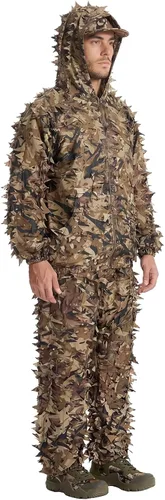 Miniatura 10 de LOOGU Traje de caza Ghillie, traje de camuflaje frondoso 3D, accesorios militares y de tiro, ropa de equipo táctico