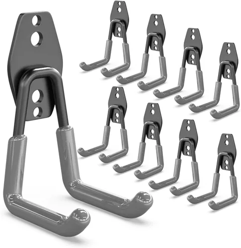 Miniatura 14 de 3-H Ganchos de pared de garaje, paquete de 14 unidades, ganchos de garaje resistentes, ganchos de almacenamiento de garaje para colgar y organizar