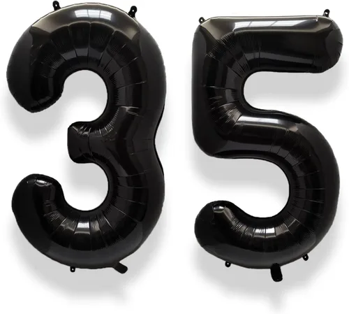 Miniatura 49 de AULE Globos grandes de 40 pulgadas, número 0, negros, grandes, de papel de aluminio, globos de número de helio 0-9, gigantes, jumbo, felices