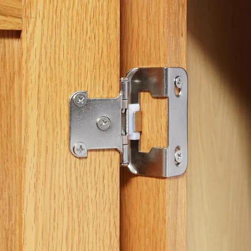 Miniatura 9 de Decobasics Paquete de 2 bisagras de gabinete de níquel cepillado superpuestas de 1/2 pulgada para puertas de gabinete (1 par), bisagras de marco