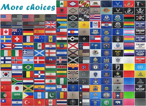 Miniatura 7 de JBCD Paquete de 2 parches de bandera estadounidense, parche táctico de bandera del orgullo para ropa, sombrero, parche militar del equipo Paquete