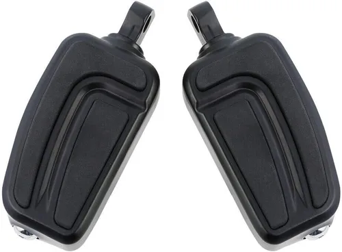 Miniatura 15 de TCMT Juego de reposapiés de motocicleta StreamLiner con incrustaciones de goma negra para modelos Harley Touring y Softail de 1986 en adelante