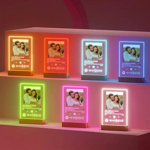 Miniatura 3 de VEELU Placa personalizada de Spotify Canción acrílica personalizada con foto Regalos de San Valentín para ella Canción favorita y regalos