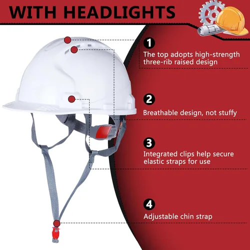 Miniatura 3 de Leumoi 20 Pack 4 Pt. Suspension Hard Hat Bulk Safety Helmets ABS Ratchet Hard Hats Adjustable Construction Hardhats with Vents and Cotton Brow Pad