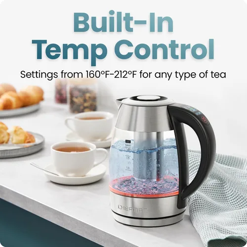 Miniatura 4 de Chefman Lightning - Hervidor Eléctrico de Alta Potencia, 1.8L 1750W, Hervido Rápido de 2 Tazas en 2 Minutos, Hervidor de Té Inalámbrico Libre de BPA