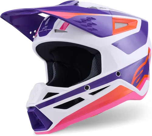 Miniatura 2 de Alpinestars SM3 Heat Helmet ECE06/DOT Blanco/Púrpura/Rosa Brillante