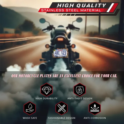 Miniatura 6 de Marco de placa de motocicleta con cruz de Jesús, bandera estadounidense, de acero inoxidable, divertido soporte para placa de motocicleta, soporte