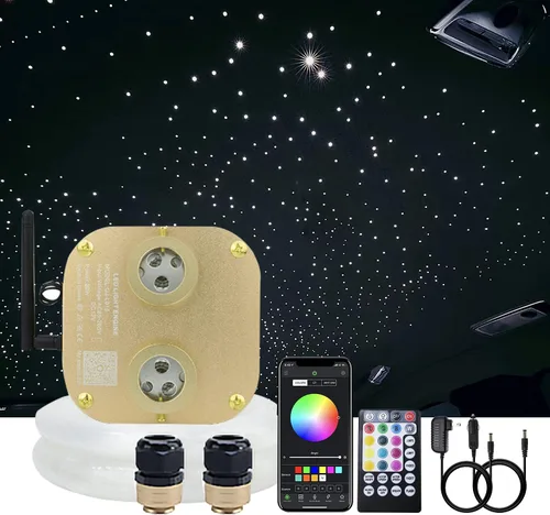 Miniatura 16 de AKEPO Luces de fibra óptica de control de aplicación RGBW de 16 W, activadas por música, 430 piezas de 9.8 pies/9.8 ft (0.03+0.04+0.06 pulgadas)