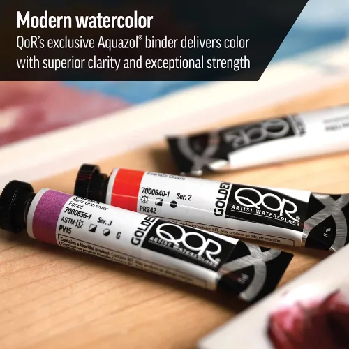 Miniatura 2 de GOLDEN QoR Acuarelas para artistas, Azul cobalto y teja, tubo de 11 ml, pintura profesional de acuarela, semiopaca Verde azulado cobalto