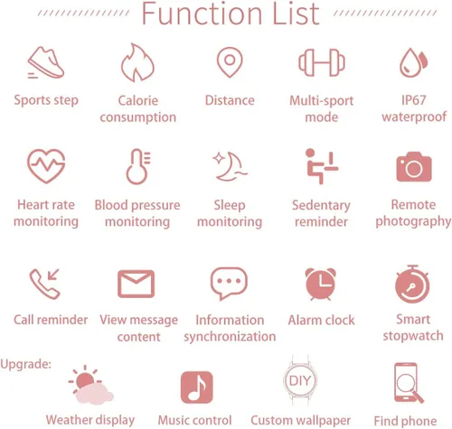 Miniatura 11 de Reloj inteligente para mujer, compatible con teléfonos Android/iOS. Rastreador de salud y fitness con frecuencia cardíaca, presión arterial