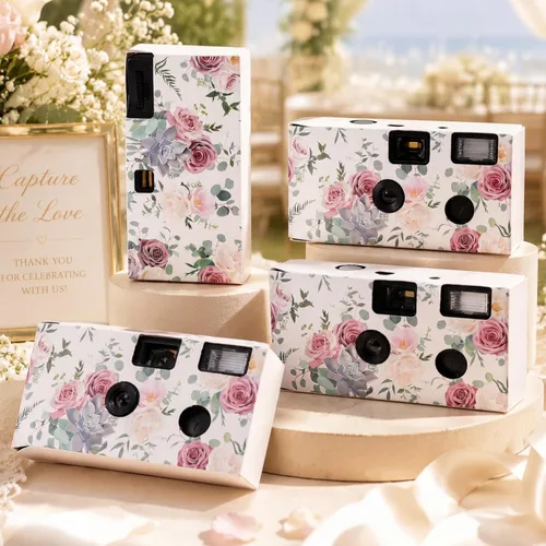 Miniatura 9 de Zhengmy Cámara desechable para boda, cámara de un solo uso de 1.378 in con flash una vez para reuniones, bodas, aniversarios, viajes, fiestas