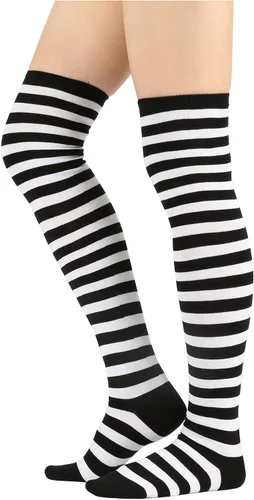 Miniatura 2 de Calcetines largos por encima de la rodilla, con rayas, para mujer.