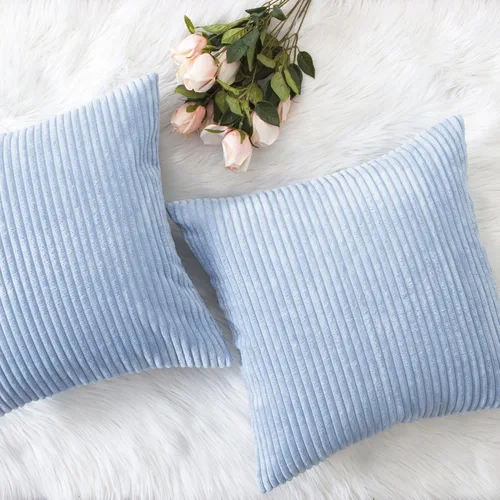 Miniatura 51 de Home Brilliant Fundas de almohada decorativas de terciopelo a rayas de 12 x 20 pulgadas, rectangular, 12 x 20 pulgadas, color azul marino