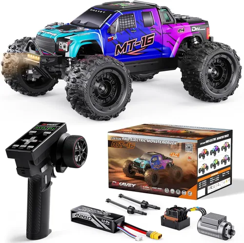 Miniatura 8 de 1/16 80km/h Camión RC sin escobillas 4WD, Coches de control remoto todo terreno actualizables con batería 3S, Camión RC todoterreno rápido Rojo