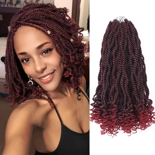 Miniatura 71 de Cabello rubio de ganchillo para mujeres negras, trenzas senegalesas onduladas de ganchillo de 12 pulgadas, trenzas kinky de ganchillo cortas 27613