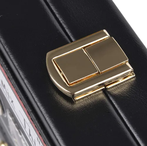 Miniatura 7 de QZUnique Bolso de hombro en forma de cinta con grabador de radio PU Crossbody bolso de noche retro para mujer, bolso de mano
