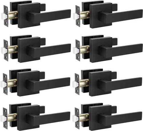 Miniatura 26 de KNOBWELL Paquete de 1 manija de puerta interior negra para uso en interiores, reversible para izquierda y derecha sin llave Negro