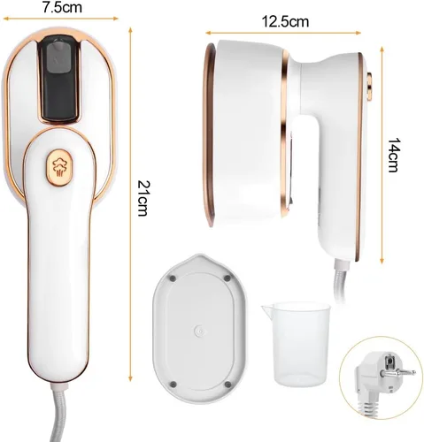 Miniatura 3 de AUAUY Mini plancha de vapor, plancha de vapor portátil de 1000 W, mango giratorio de 180° que convierte la plancha en vapor de mano, calentamiento