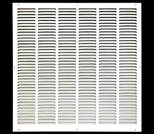 Miniatura 11 de HVAC Premium 30' x 10' [Abertura de conducto] Rejilla de aire de retorno de acero estampado plano - Pared lateral y techo - Cubierta de conducto