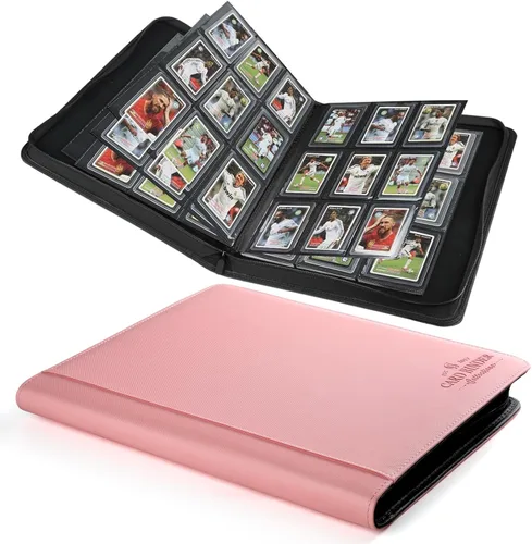 Miniatura 31 de Carpeta Toploader rígida, fundas rígidas con 9 bolsillos para 288 tarjetas. Carpeta de tarjetas con fundas para rígidas "3 × 4", tarjetero (negro)