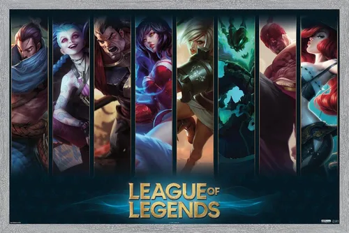 Miniatura 12 de League of Legends - Póster de pared de campeones, 22.4 pulgadas de largo x 14.7 pulgadas de ancho, versión enmarcada de madera de granero