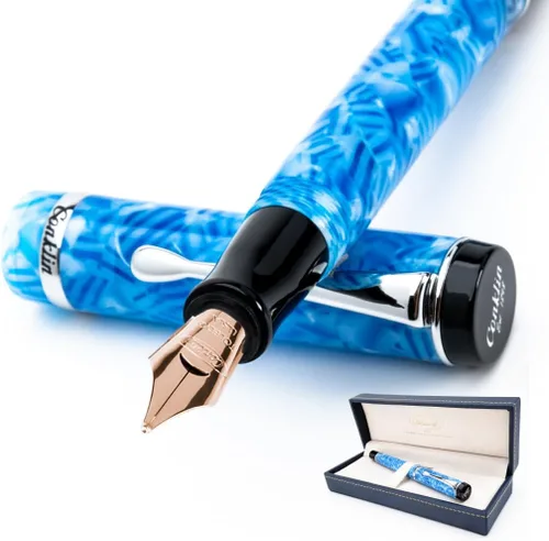 Miniatura 18 de Conklin Duragraph - Pluma estilográfica ámbar, punta media de oro macizo de 14 quilates, elegante herramienta de escritura con acabado ámbar cálido