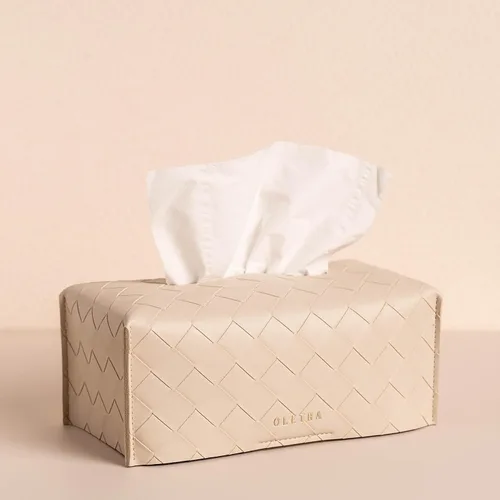 Miniatura 14 de OLETHA Funda para Caja de Pañuelos Rectangular Estética, Portador de Pañuelos de Caja Plana Mediana Rectangular, Negro