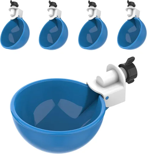 Lil Clucker - Vasos de agua automáticos grandes azules adecuados para patos, gansos, pavos y conejos, kit de alimentador de agua, bebedero para aves