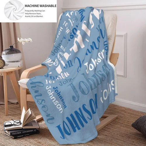 Miniatura 5 de Manta personalizada con nombre, mantas y mantas personalizadas para niños, bebés y adultos, manta con nombre personalizada para mujeres, hombres