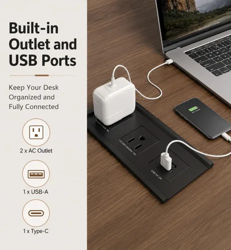 Miniatura 5 de Escritorio ejecutivo reversible en forma de L de 63 pulgadas con cajones, escritorio compacto para computadora de oficina con estantes abiertos
