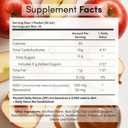 Miniatura 2 de Vida Lifescience Suplemento líquido liposomal NAD+ con resveratrol - NAD Plus para energía celular y apoyo al envejecimiento saludable, vegano, sin
