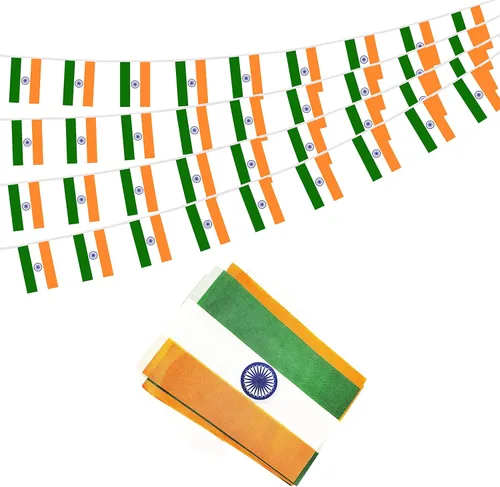Miniatura 24 de Bandera mexicana de 100 pies, mini bandera de México, pequeña pancarta para fiestas, tiendas y bares, decoración al aire libre, 76 banderas México