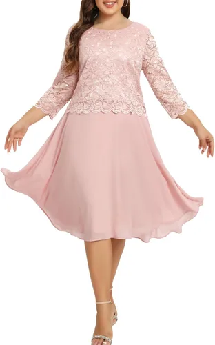 Vestido de encaje de lentejuelas para mujer, talla grande, tallas grandes, para regalos para madres, ocasiones especiales, vestidos de fiesta de boda