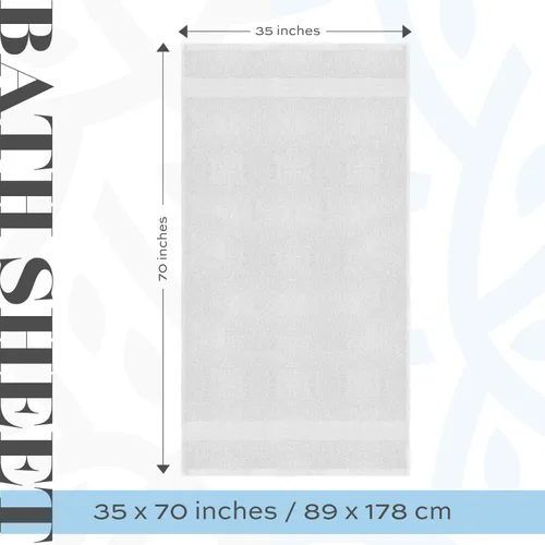Miniatura 4 de Toallas de baño de lujo suaves White Classic - 650 GSM Toallas de baño de algodón de lujo extra grandes 35x70 Altamente absorbentes y de secado