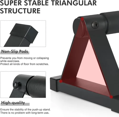 Miniatura 4 de Barras de flexiones de madera, barras paraletas, barras antideslizantes para parada de manos para calistenia, fitness, entrenamientos de piso, Negro