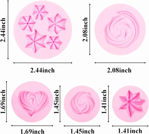 Miniatura 2 de Moldes de silicona para cupcakes en forma de crema, forma de corazón y estrella, para decoración de tartas para cumpleaños, fiesta temática, postre