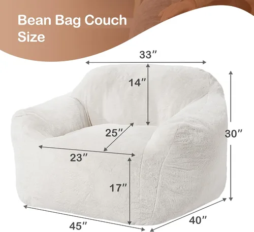 Miniatura 2 de Puf gigante para adultos, sillas grandes de espuma viscoelástica, sofá puff de gran tamaño con relleno, silla de lectura grande de piel sintética