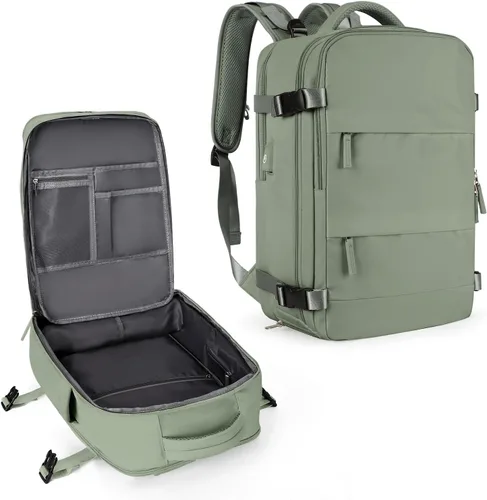 Miniatura 23 de coowoz Mochila grande de viaje para mujeres y hombres, mochila de transporte, mochila para senderismo impermeable, mochila deportiva para Rosa