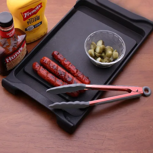 Miniatura 3 de COOK with COLOR - Pinzas de cocina de acero inoxidable con punta de silicona para cocina (2 unidades, 9” (22.86 cm) y 12” (30.48 cm))