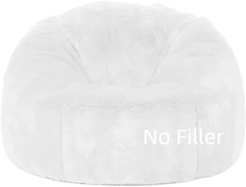 Miniatura 9 de Puf para adultos y niños (sin relleno), 2.3-5 pies, puf de piel esponjosa, puf, silla, puf, otomano, relajante, futón